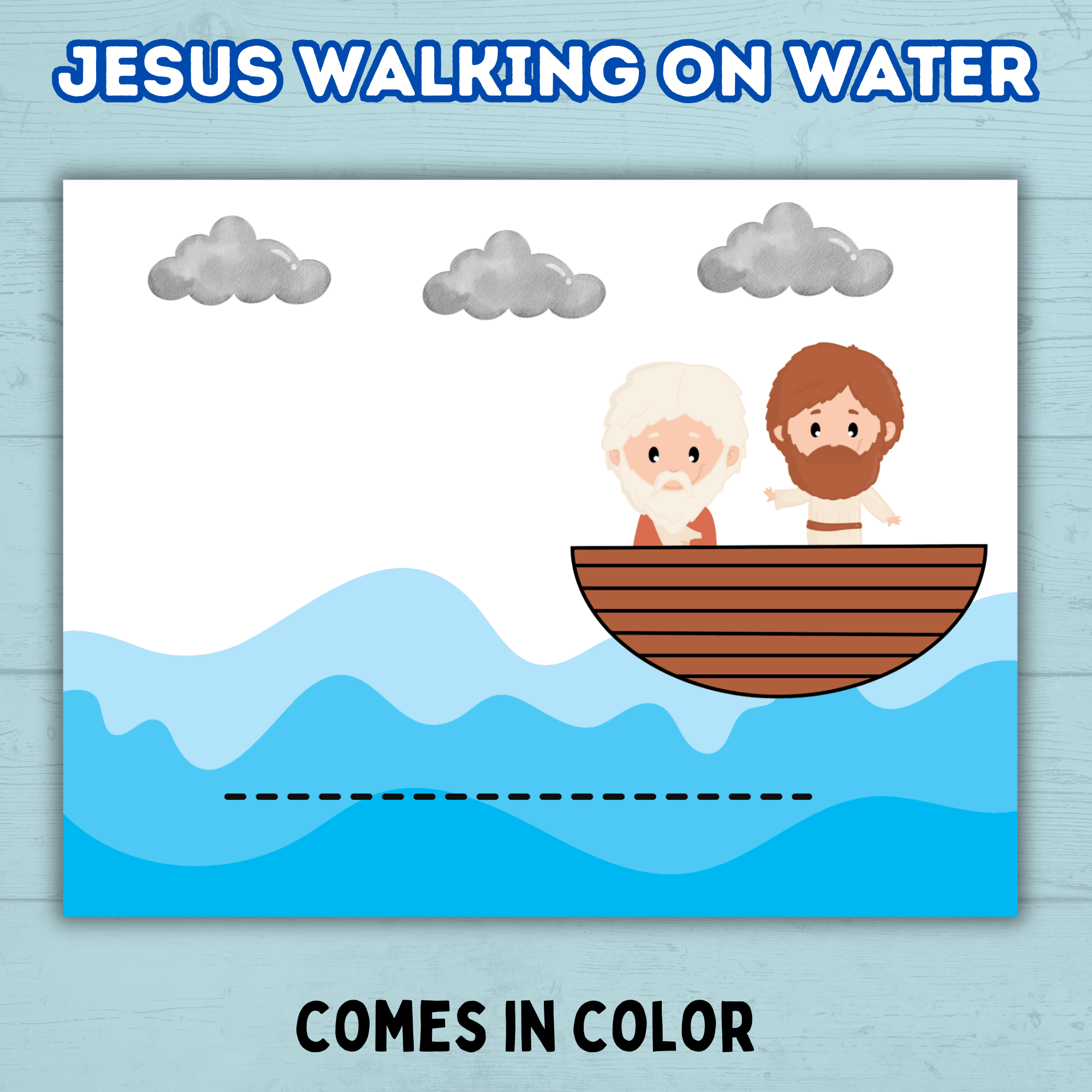 Jesus Walks on Water Craft, Bible Lesson Craft, Sunday School Craft, Kids Church Craft, Bible Story Activity, Cut and Paste, Homeschool