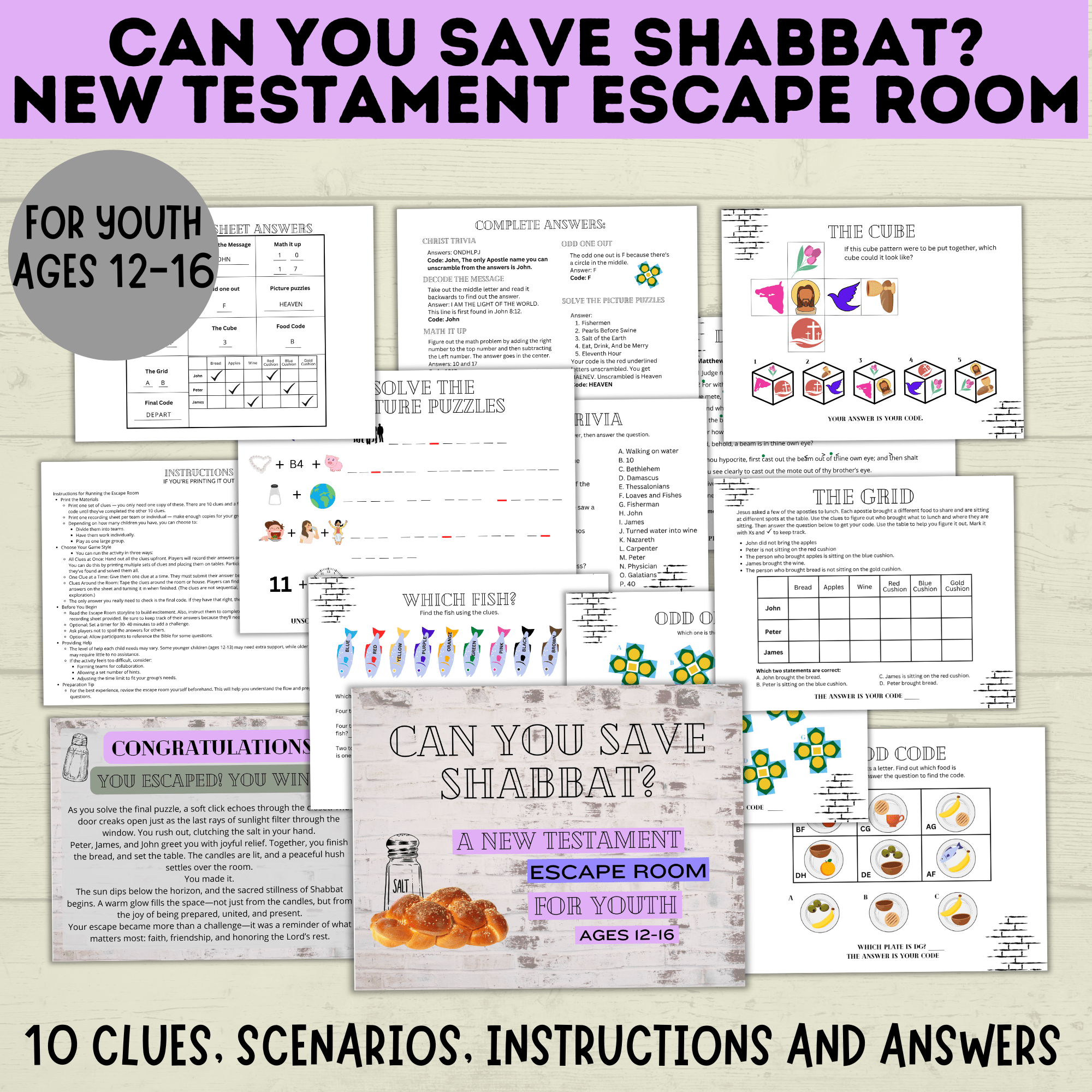 New Testament Escape Room for Youth | Youth Games | Classroom Games | Party Games | Digital Escape Room | Classroom Party | Family Games