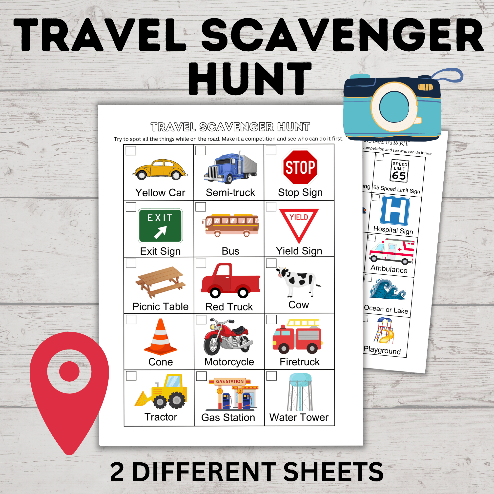 Travel Scavenger Hunt | Travel Bingo | Travel Game | Road Trip Game | Kids Games | Kids Scavenger Hunt | Kids Activity
