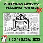 Christmas Placemat for Kids | Christmas Nativity Activity | Activity Sheet for Kids