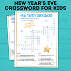 New Year's Eve Crossword for Kids | Kids Games | Kids Crosswords | Kids Puzzles | New Year's Eve Games for Kids | NYE Printables | Party