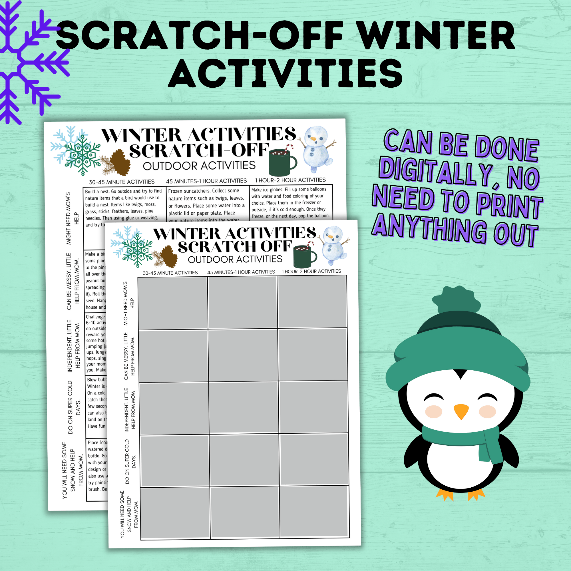 Winter Activities for Kids | Winter Scratch-Off Activities for Kids | Kid's Scratch-off | Kids Activities | Indoor Activities | Kids