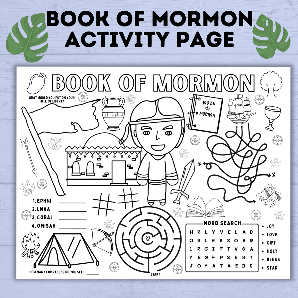 Book of Mormon Activity Page for Kids | Book of Mormon Lesson | Book of Mormon Printables | Sunday School Lesson | Kids printables | Church