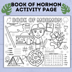 Book of Mormon Activity Page for Kids | Book of Mormon Lesson | Book of Mormon Printables | Sunday School Lesson | Kids printables | Church