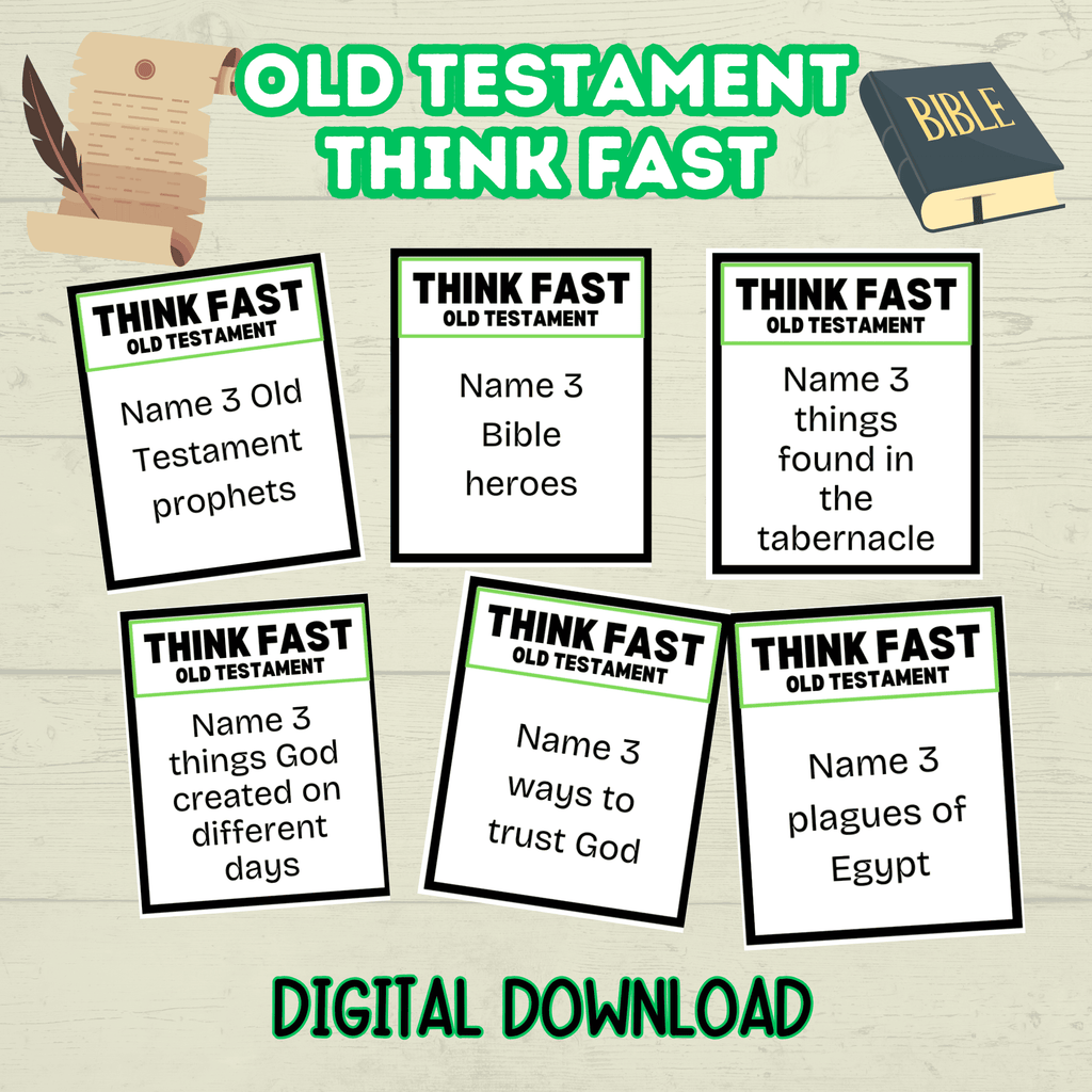 Think Quick and Fast Game Old Testament Bible Trivia, Christian Youth Group
