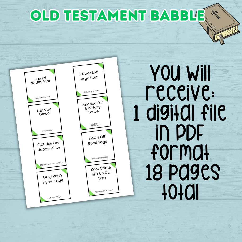 Old Testament Bible Church Game, Teen Youth Group Game, Come Follow Me, Sunday School Game, Christian, Bible Babble, Seminary, Icebreaker