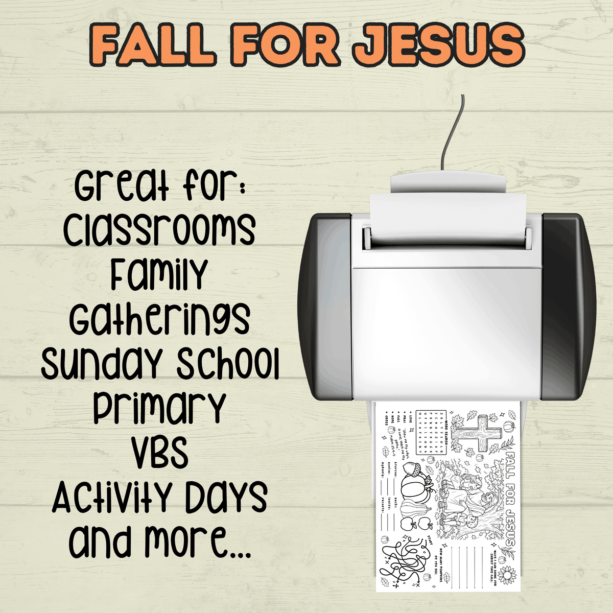 Bible Activity Page, Fall Christian Activity Page, Sunday School Activity, Activity Sheet, Fall for Jesus, Fall Craft, Jesus Activity