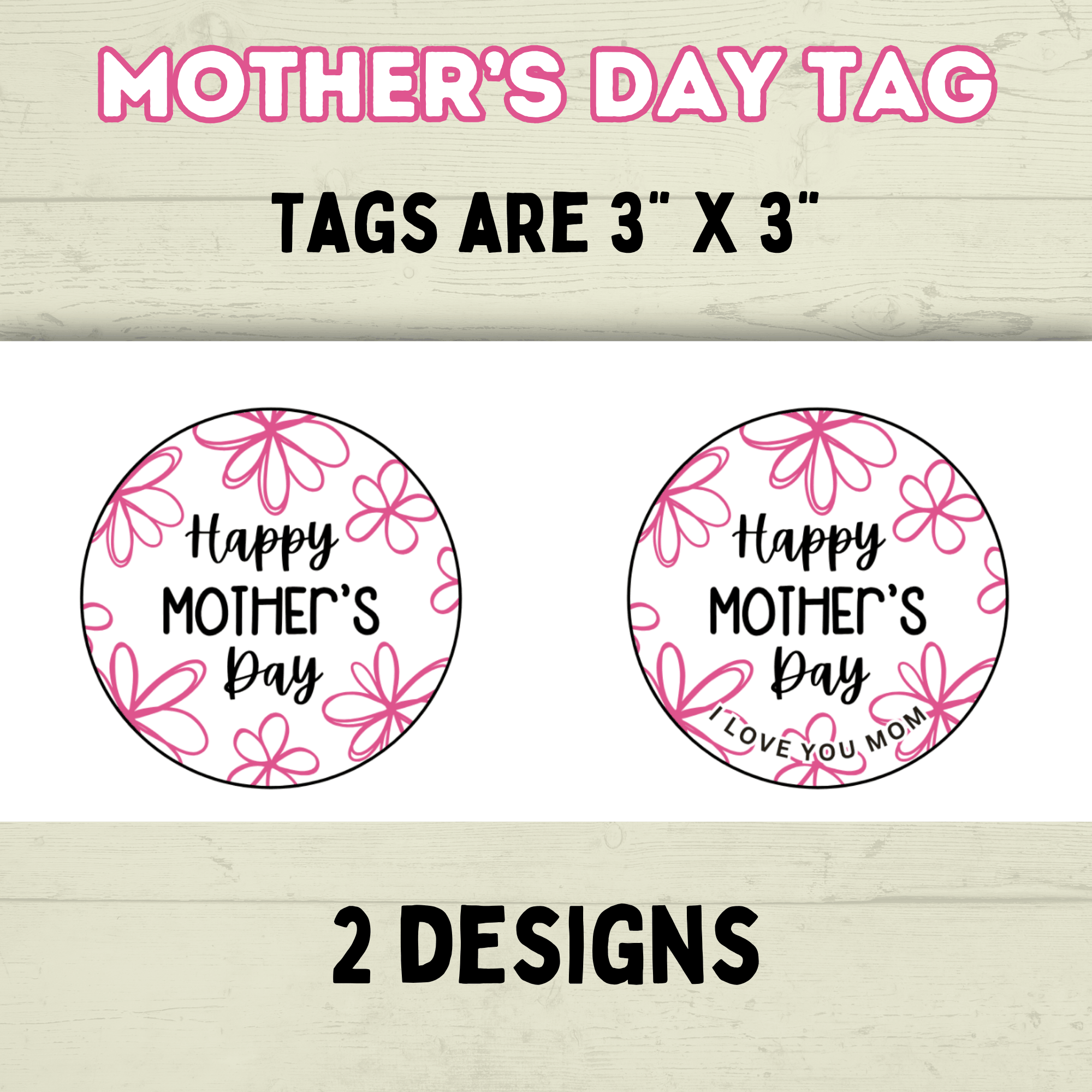 Mother's Day Tag, Happy Mother's Day, Gift Tag for Mom, Gifts for Mom, Cookie Tag, Floral Mom Tag, Flowers Tag, Wife, Mama, Packaging Tag