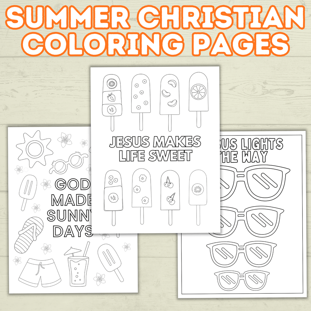 Fun and Free Summer Christian Coloring Pages for Kids and Adults