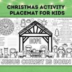 Christmas Placemat for Kids | Christmas Nativity Activity | Activity Sheet for Kids