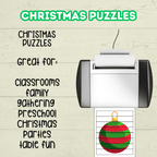 Christmas Preschool Puzzles Printables for Toddlers, Kindergartener Activities and Games