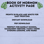 Book of Mormon Activity Page for Kids | Book of Mormon Lesson | Book of Mormon Printables | Sunday School Lesson | Kids printables | Church
