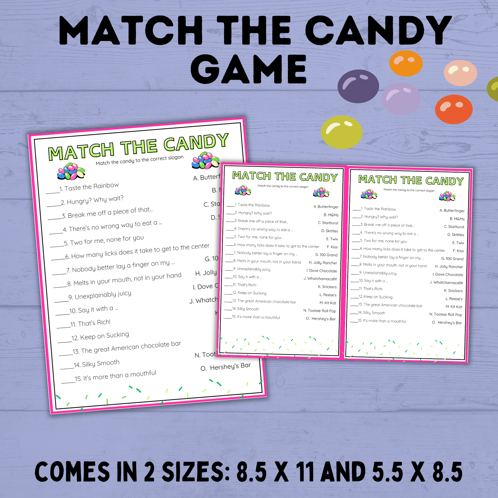 Match the Candy Game for Kids | Kids Games | Kids Activities | Classroom Games | Party Games | Birthday Games | Kids Printables