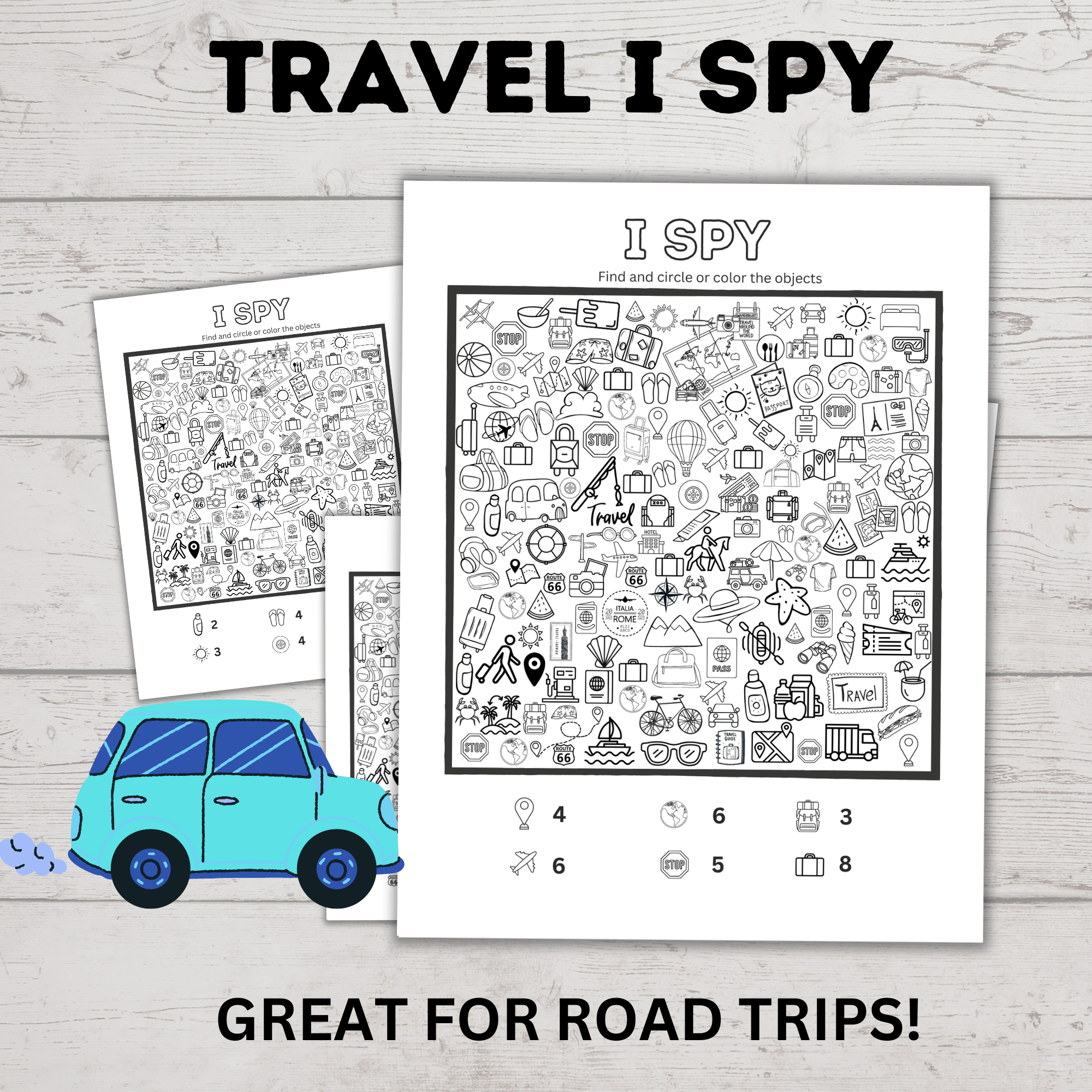 Travel I Spy for Kids | Kids I Spy | Travel Games | Kids Games | Plane Games | Road Trip Games | Paper Games | Toddler Games | I spy