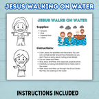 Jesus Walks on Water Craft, Bible Lesson Craft, Sunday School Craft, Kids Church Craft, Bible Story Activity, Cut and Paste, Homeschool