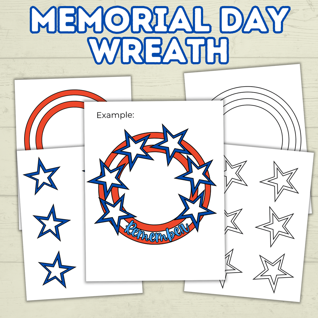 Memorial Day Wreath, DIY paper wreath, Memorial Day Craft, Easy Patriotic Crafts