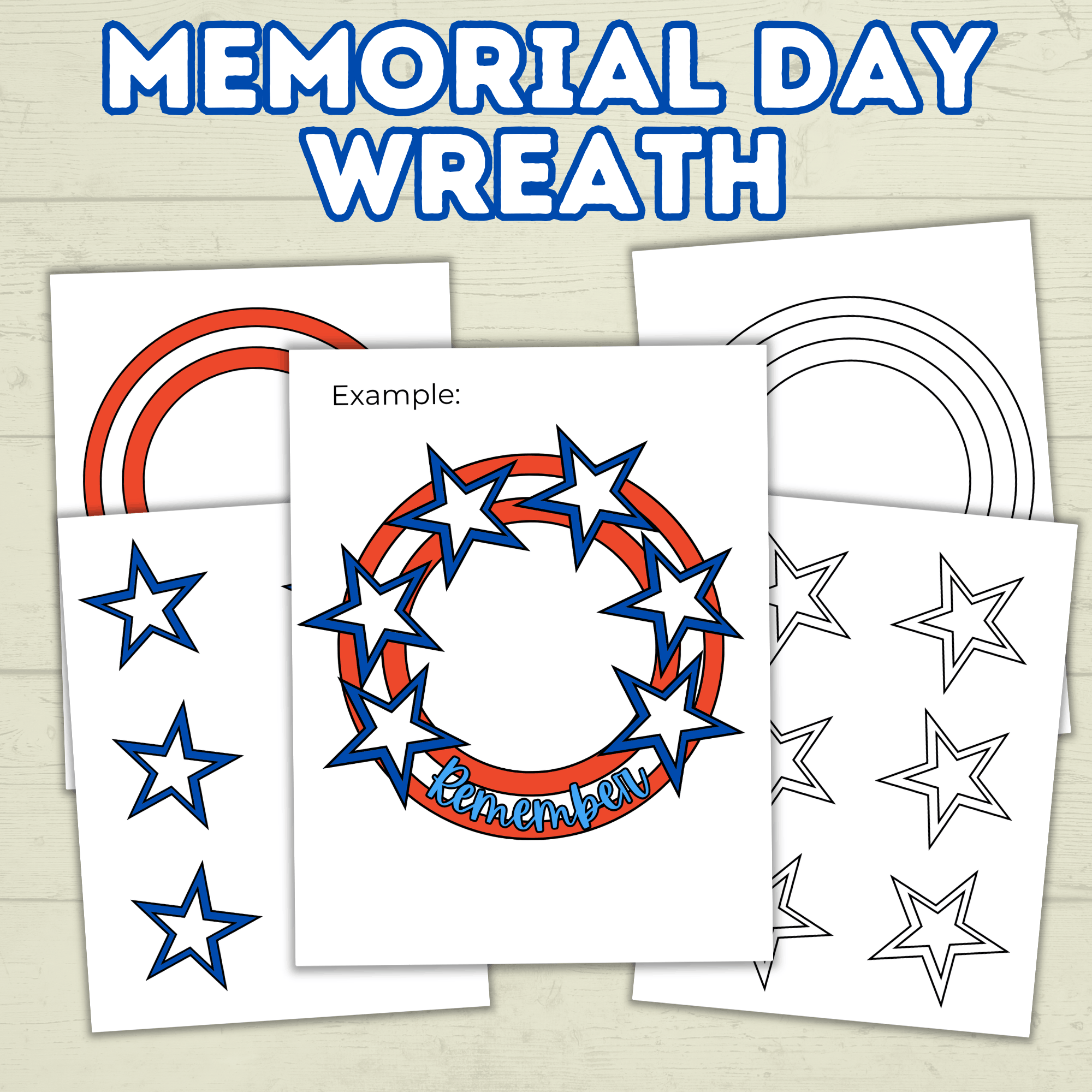 Memorial Day Wreath, DIY paper wreath, Memorial Day Craft, Easy Patriotic Crafts