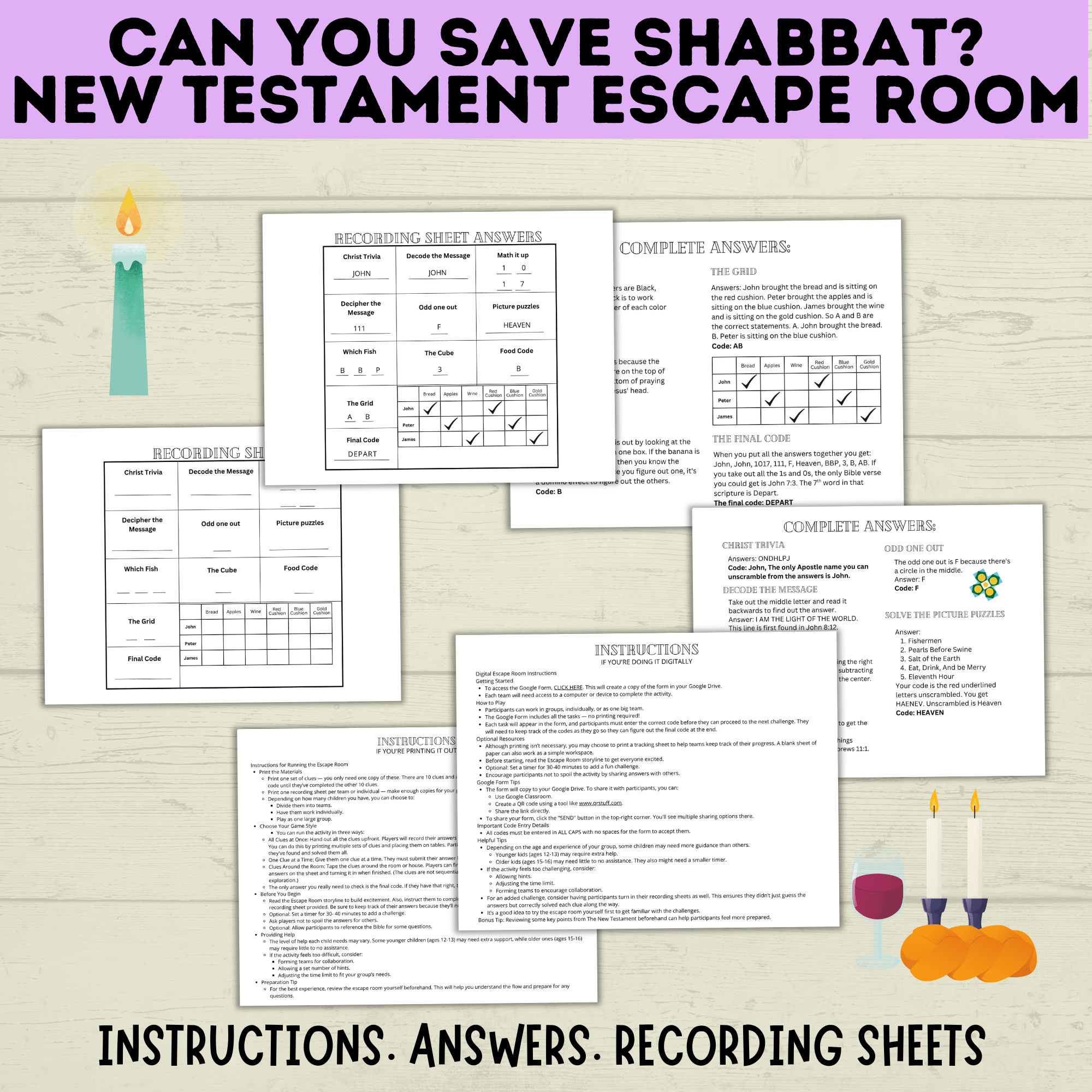 New Testament Escape Room for Youth | Youth Games | Classroom Games | Party Games | Digital Escape Room | Classroom Party | Family Games