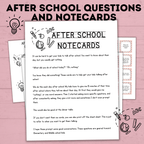 After School Questions for Kids | Kids Questions | Kids Notecards | Question Cards for Kids | Kids Activities | Ice Breaker Questions