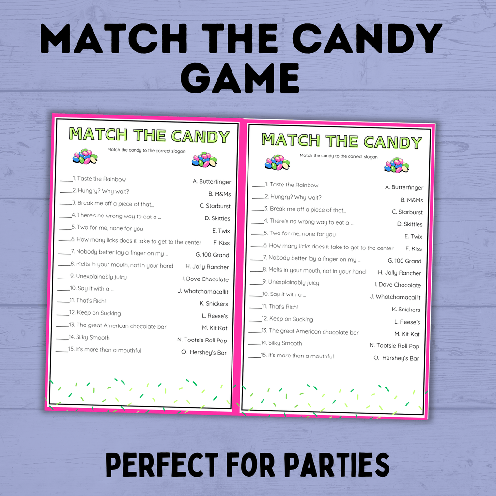 Match the Candy Game for Kids | Kids Games | Kids Activities | Classroom Games | Party Games | Birthday Games | Kids Printables