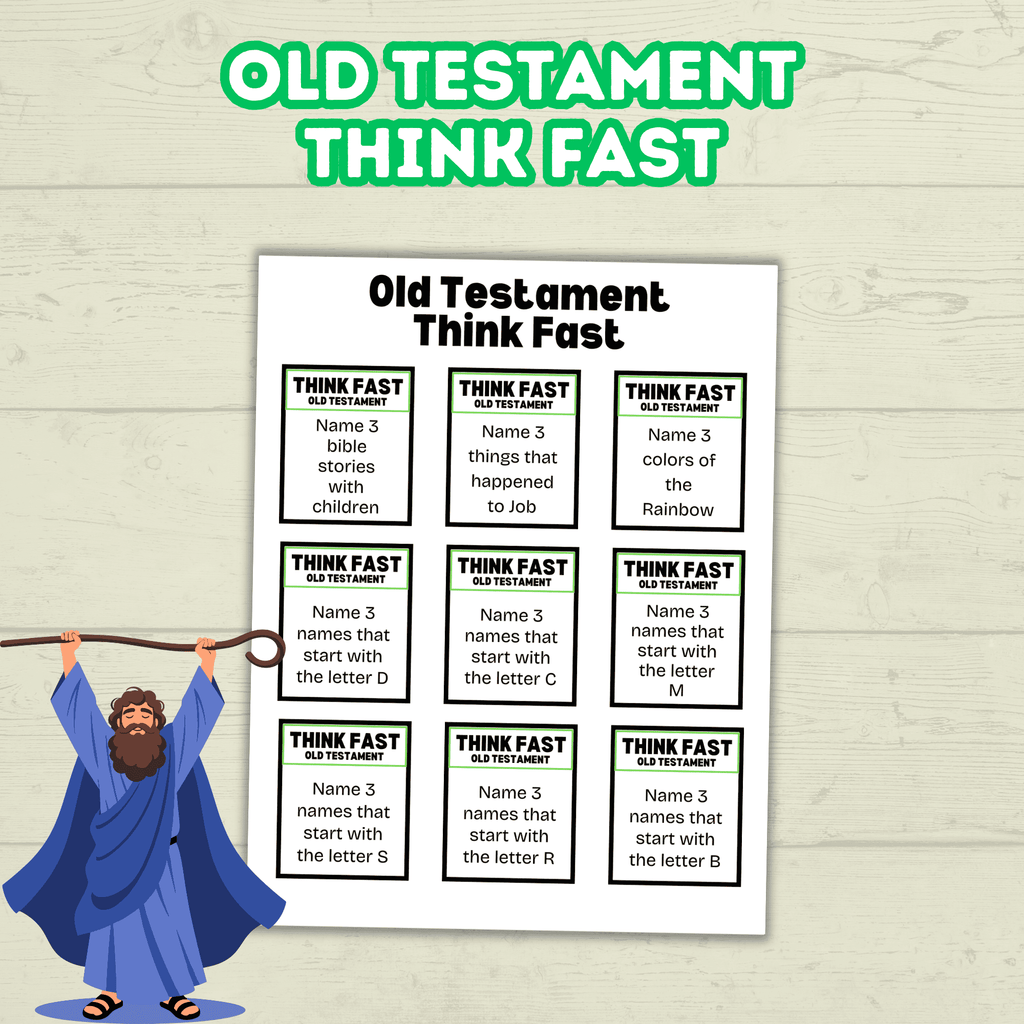 Think Quick and Fast Game Old Testament Bible Trivia, Christian Youth Group