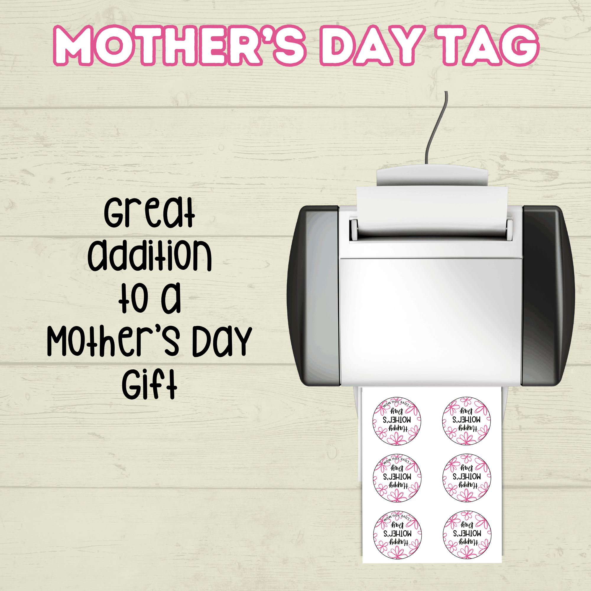 Mother's Day Tag, Happy Mother's Day, Gift Tag for Mom, Gifts for Mom, Cookie Tag, Floral Mom Tag, Flowers Tag, Wife, Mama, Packaging Tag