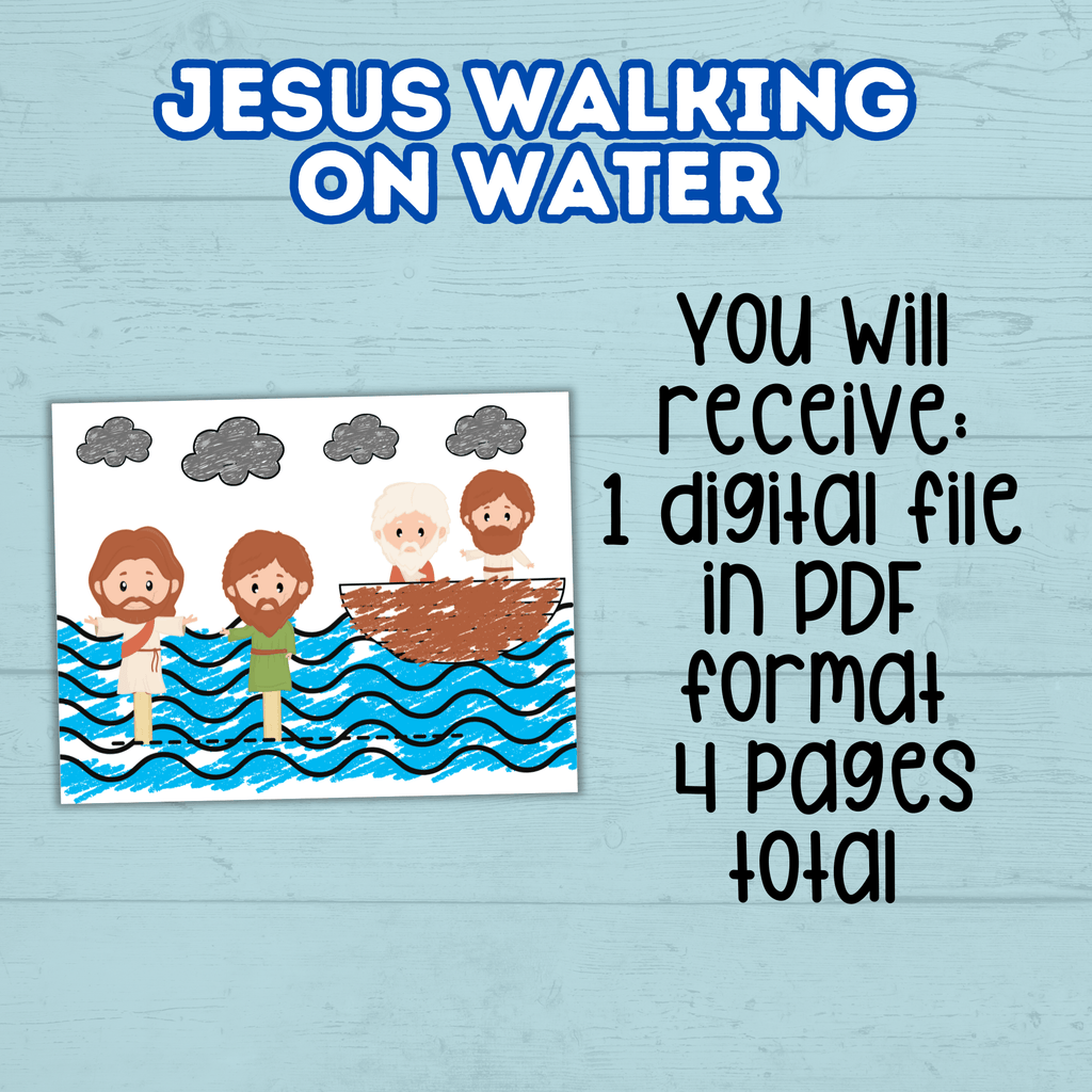 Jesus Walks on Water Craft, Bible Lesson Craft, Sunday School Craft, Kids Church Craft, Bible Story Activity, Cut and Paste, Homeschool