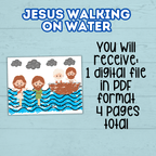 Jesus Walks on Water Craft, Bible Lesson Craft, Sunday School Craft, Kids Church Craft, Bible Story Activity, Cut and Paste, Homeschool
