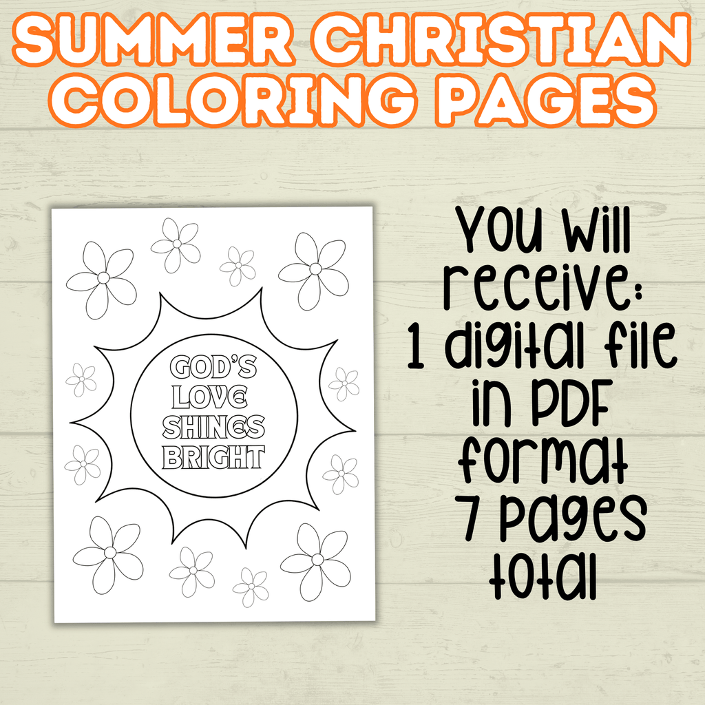 Fun and Free Summer Christian Coloring Pages for Kids and Adults