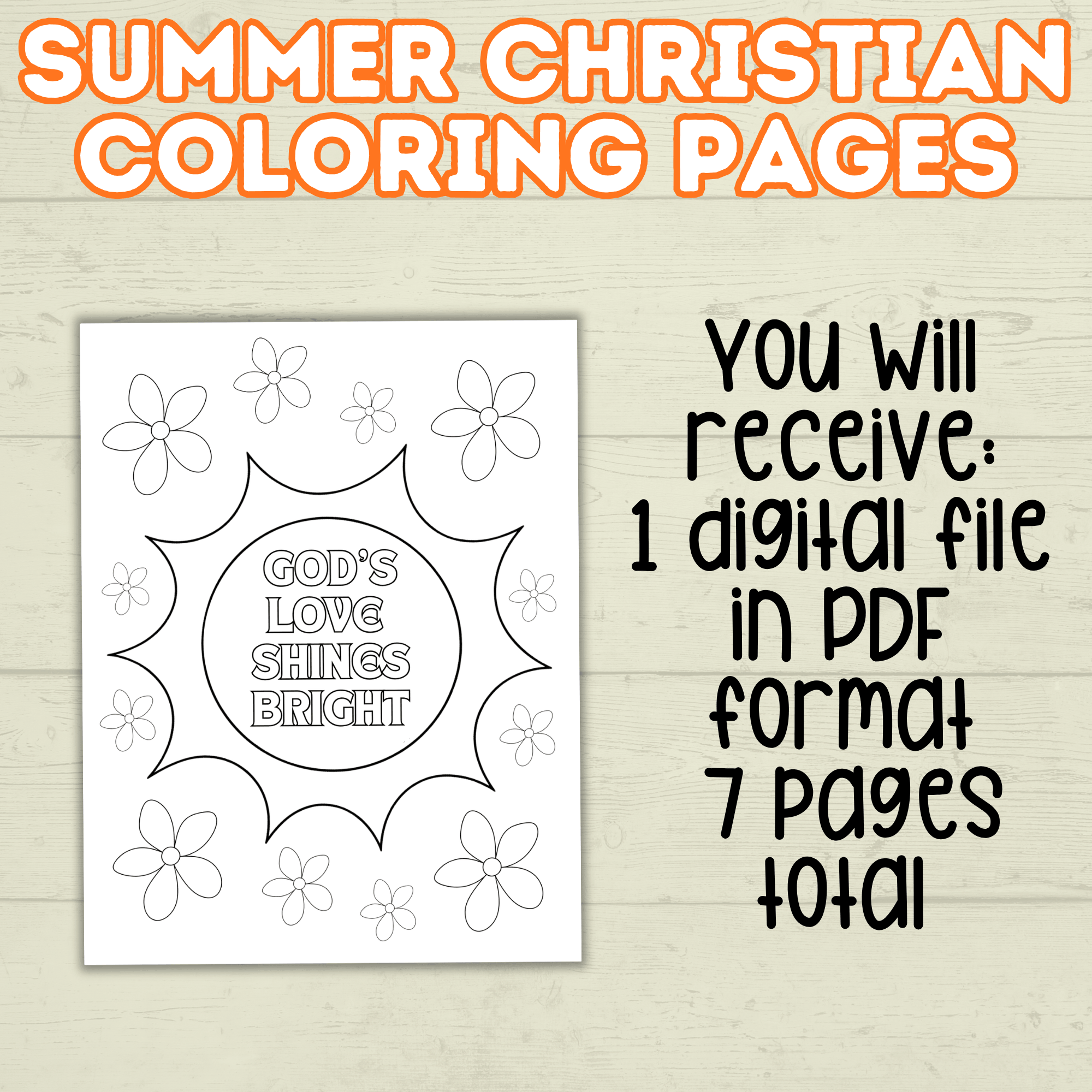 Fun and Free Summer Christian Coloring Pages for Kids and Adults