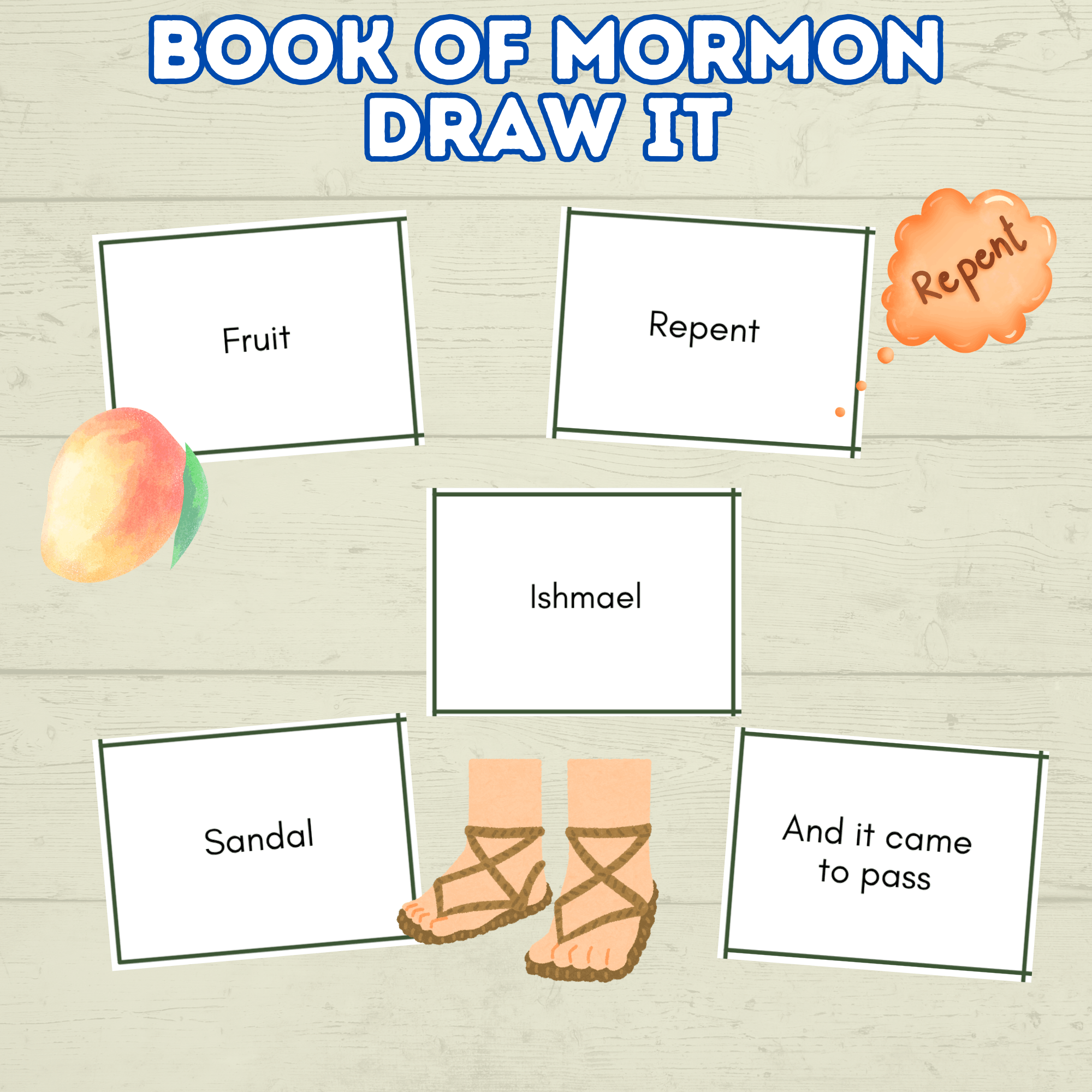 Book of Mormon Draw it Game, Book of Mormon Activity, Book of Mormon Charades, BOM, Seminary Game, Institute Game, Primary Game, LDS game
