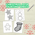 Christmas Q-tip Painting Printable | Christmas Craft for Kids and Toddlers