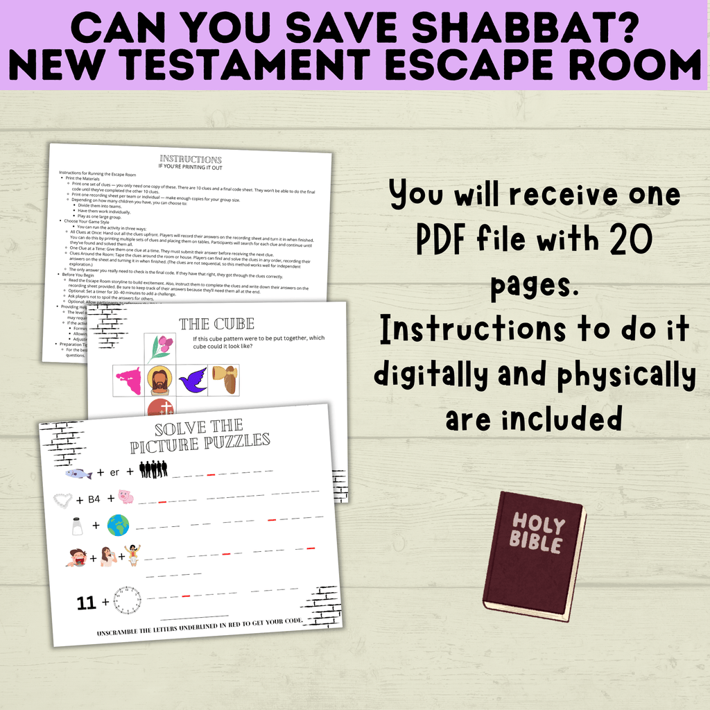 New Testament Escape Room for Youth | Youth Games | Classroom Games | Party Games | Digital Escape Room | Classroom Party | Family Games