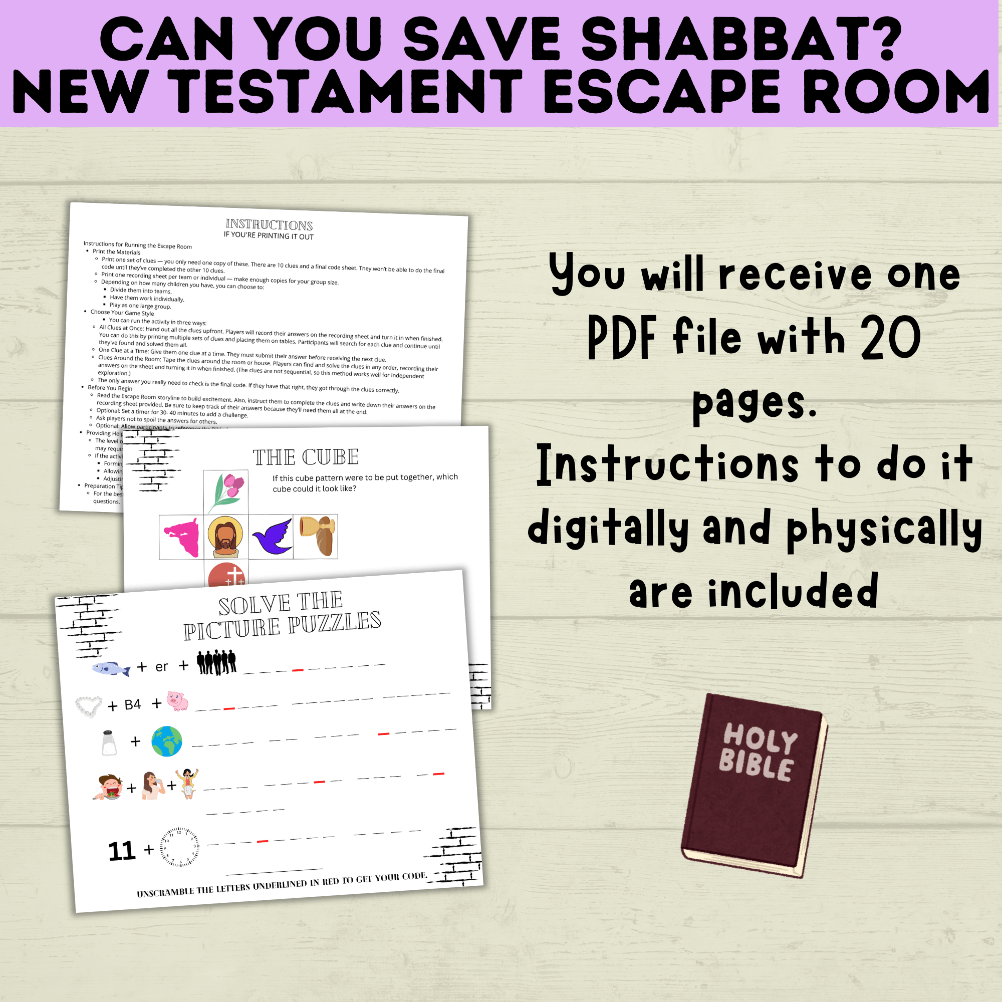 New Testament Escape Room for Youth | Youth Games | Classroom Games | Party Games | Digital Escape Room | Classroom Party | Family Games