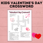 Valentine's Day Crosswords for Kids | Kids Games | Kids Activities | Valentine's Day Printables | Valentine's Day Games | PDF download