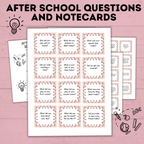 After School Questions for Kids | Kids Questions | Kids Notecards | Question Cards for Kids | Kids Activities | Ice Breaker Questions