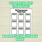 Think Quick and Fast Game Old Testament Bible Trivia, Christian Youth Group