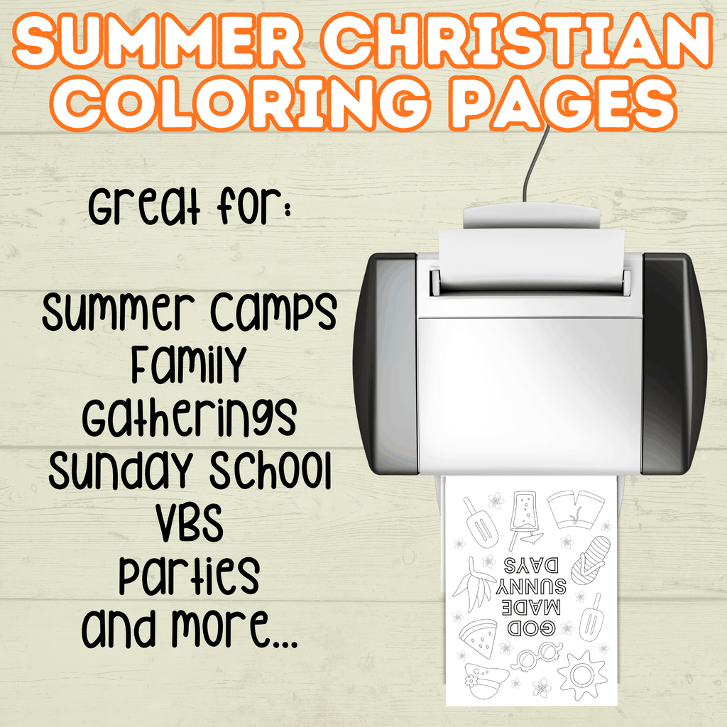 Fun and Free Summer Christian Coloring Pages for Kids and Adults