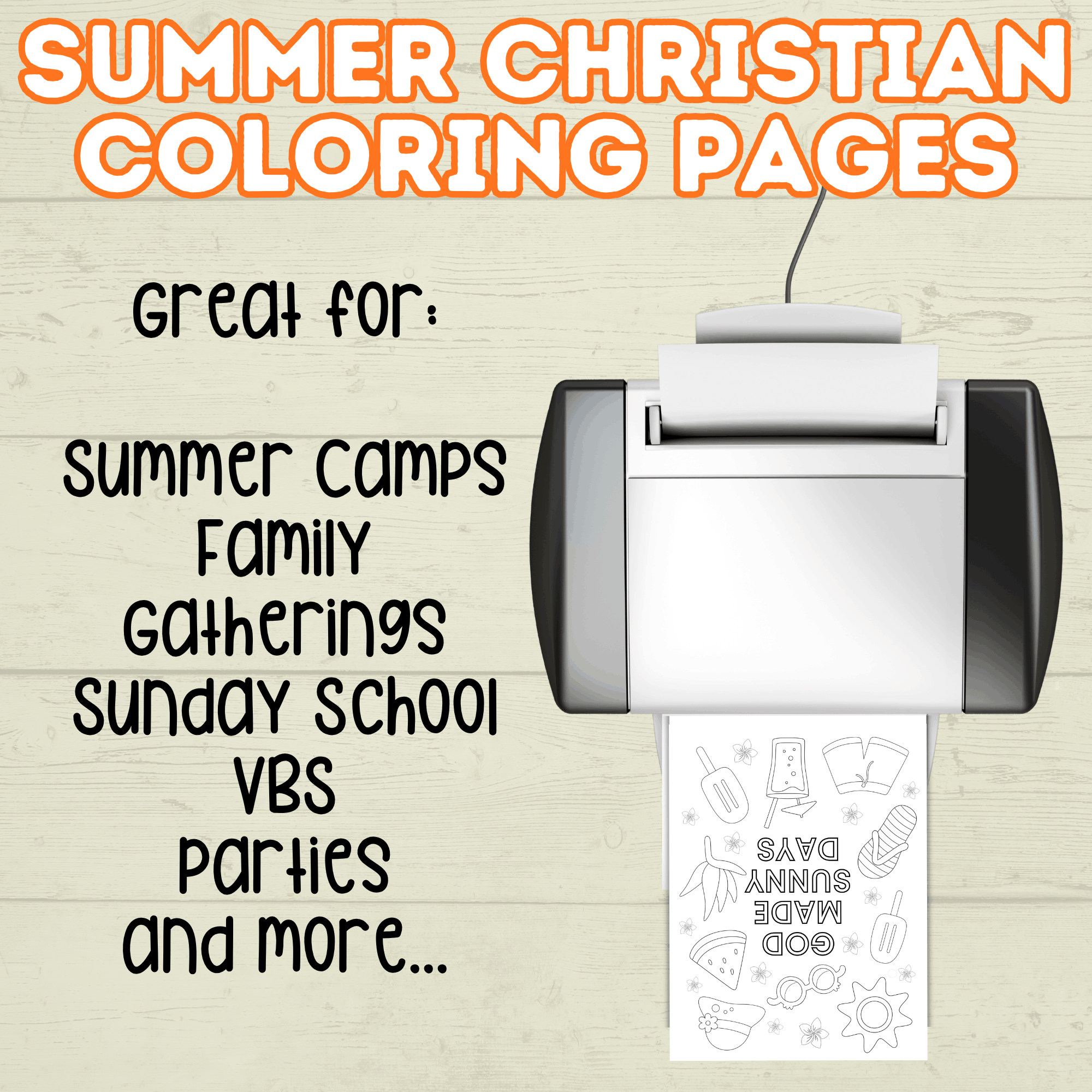 Fun and Free Summer Christian Coloring Pages for Kids and Adults