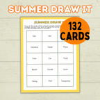Summer Draw it Party Games and Activities, Summer Charades, Family Game Night, Adult Games, Icebreaker