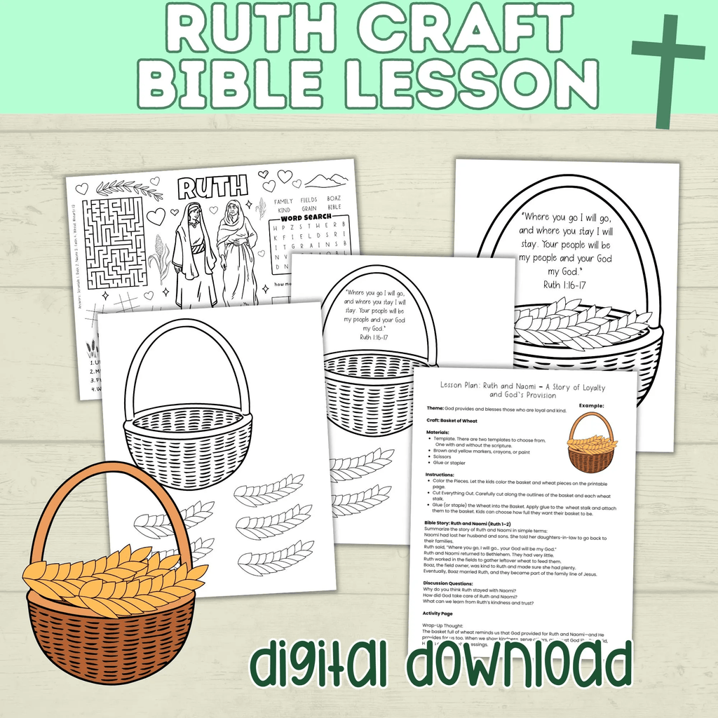 Ruth Bible Craft Bundle, Ruth and Naomi Story, Bible Craft, Sunday School Craft