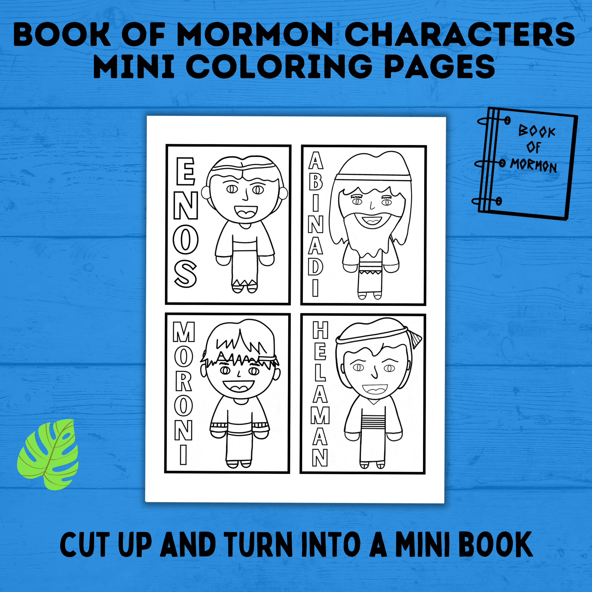 Book of Mormon Characters Mini Coloring Book | Nephi | Book of Mormon Coloring Pages | Primary Activities | Primary Coloring Pages | Kids