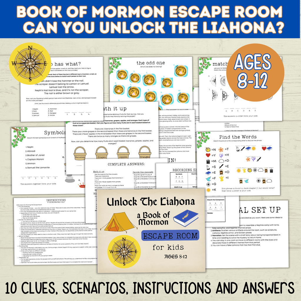 Book of Mormon Escape Room for kids ages 8-12 | Book of Mormon Game
