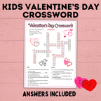Valentine's Day Crosswords for Kids | Kids Games | Kids Activities | Valentine's Day Printables | Valentine's Day Games | PDF download