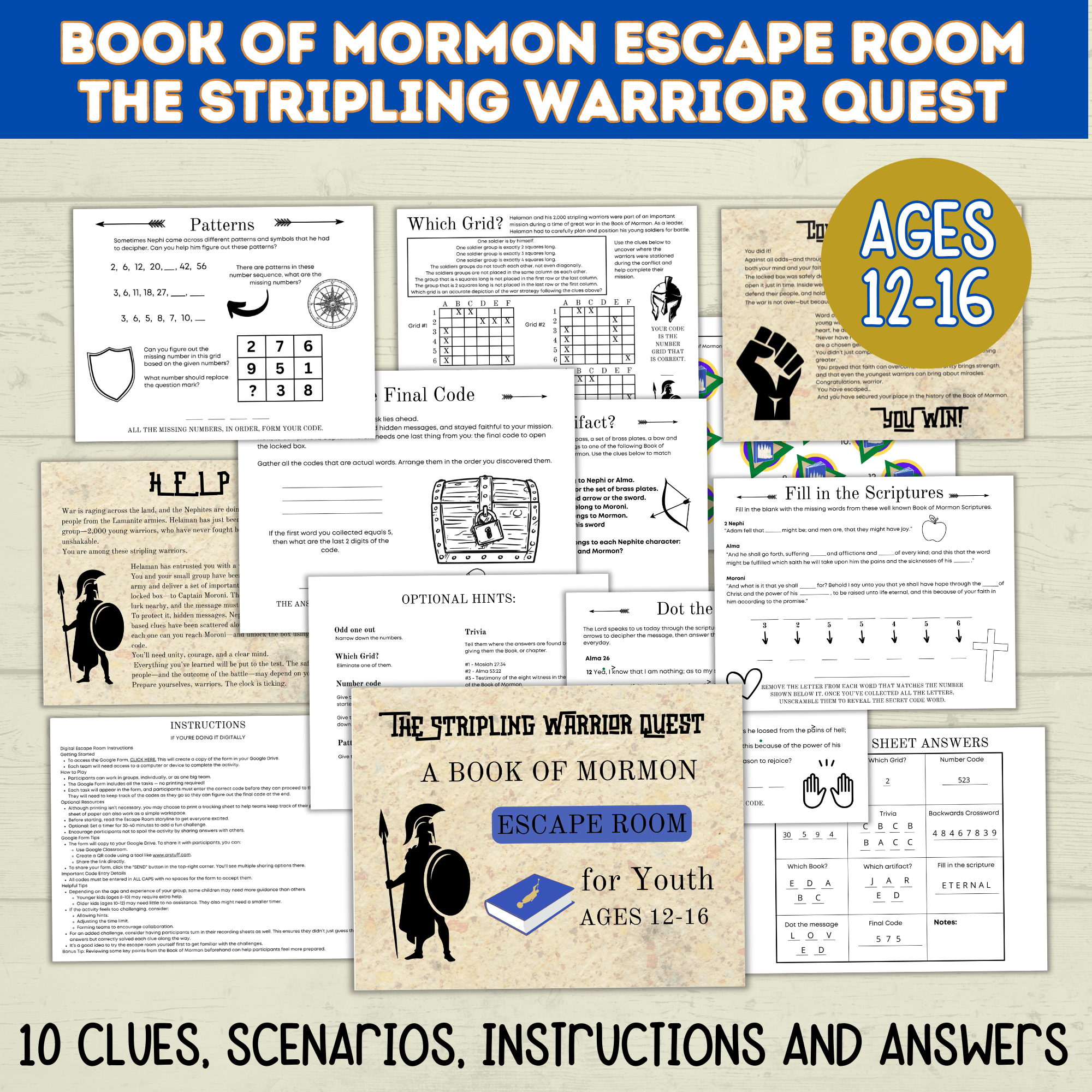 Book of Mormon Escape Room for Youth | Book of Mormon Games | Kids Escape Room | Youth Escape Room | Book of Mormon Activities | Digital