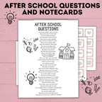 After School Questions for Kids | Kids Questions | Kids Notecards | Question Cards for Kids | Kids Activities | Ice Breaker Questions