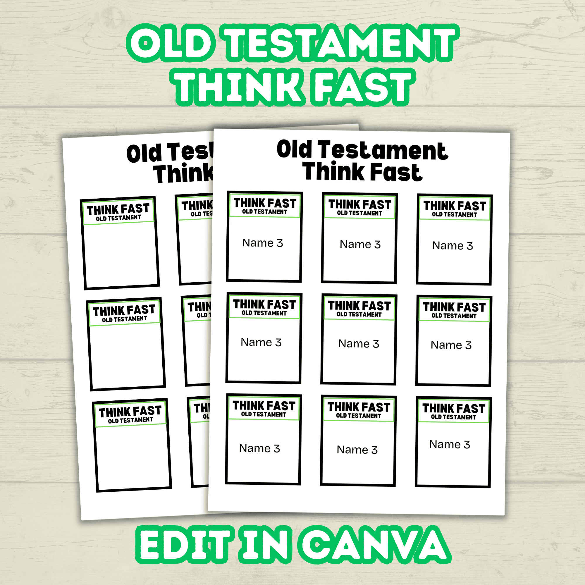 Think Quick and Fast Game Old Testament Bible Trivia, Christian Youth Group