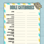 Youth Bible Games, Bible Categories, Think Fast Game, Church Game for Kids and Youth, Christian Word Sunday School Activity, Bible Study