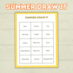 Summer Draw it Party Games and Activities, Summer Charades, Family Game Night, Adult Games, Icebreaker