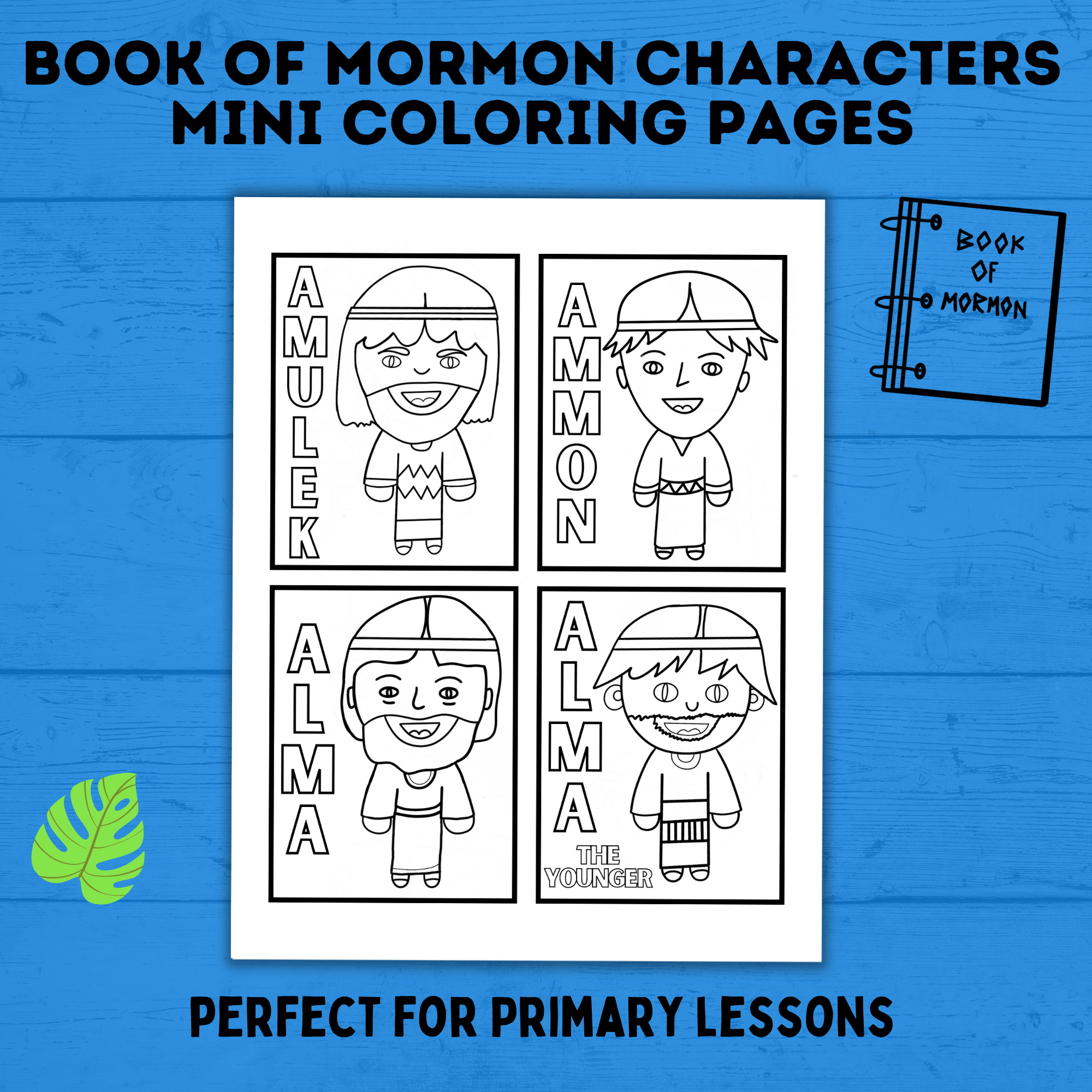 Book of Mormon Characters Mini Coloring Book | Nephi | Book of Mormon Coloring Pages | Primary Activities | Primary Coloring Pages | Kids